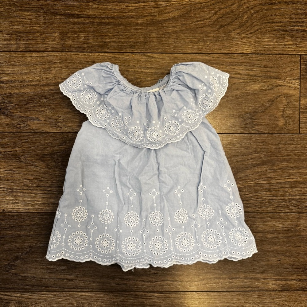 Little Me 12m blue eyelet dress